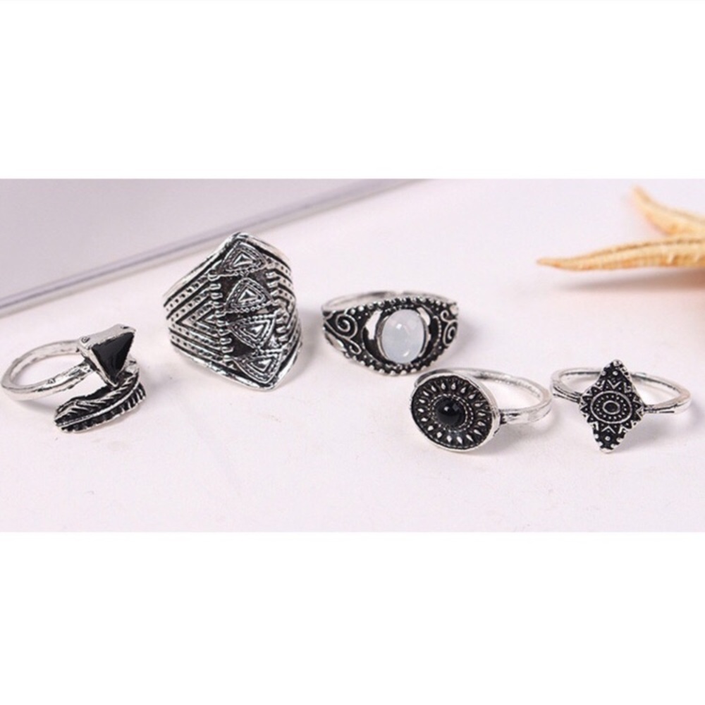 Silver Boho Ring Set - Picture 6 of 7